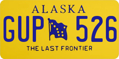 AK license plate GUP526
