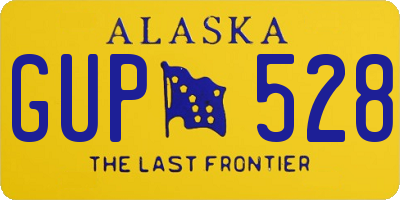 AK license plate GUP528