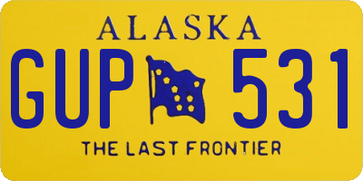 AK license plate GUP531