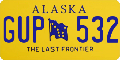 AK license plate GUP532