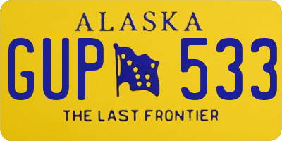 AK license plate GUP533