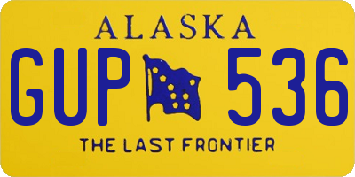 AK license plate GUP536