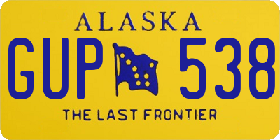 AK license plate GUP538