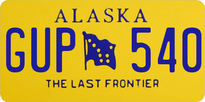 AK license plate GUP540
