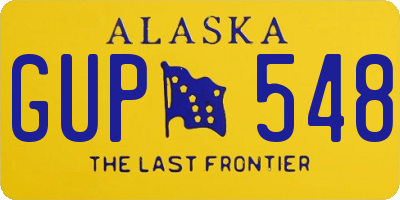AK license plate GUP548