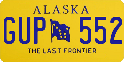 AK license plate GUP552