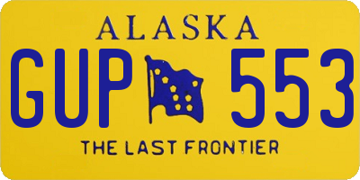 AK license plate GUP553