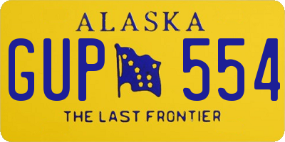 AK license plate GUP554
