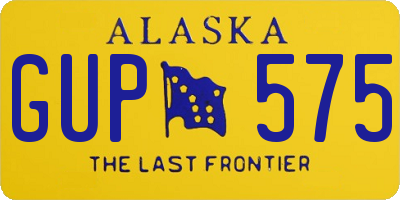 AK license plate GUP575