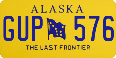 AK license plate GUP576