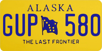 AK license plate GUP580