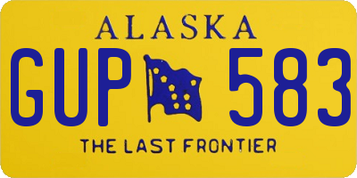 AK license plate GUP583