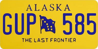 AK license plate GUP585