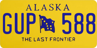 AK license plate GUP588