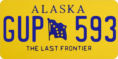 AK license plate GUP593