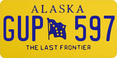 AK license plate GUP597