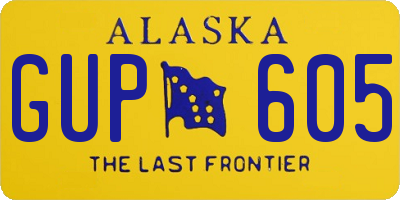 AK license plate GUP605