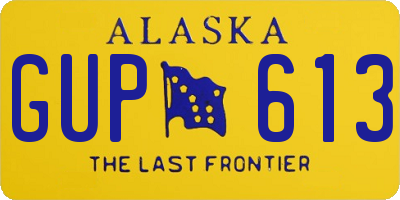 AK license plate GUP613