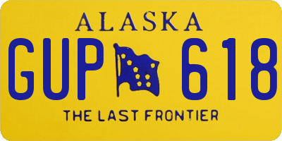 AK license plate GUP618