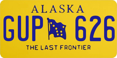 AK license plate GUP626