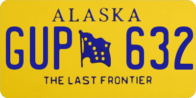 AK license plate GUP632