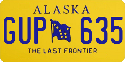 AK license plate GUP635