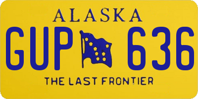 AK license plate GUP636