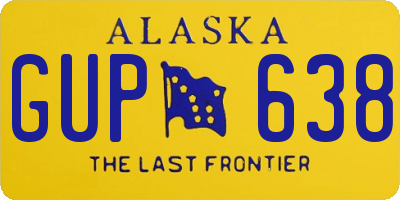 AK license plate GUP638