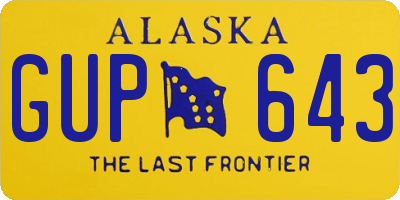 AK license plate GUP643
