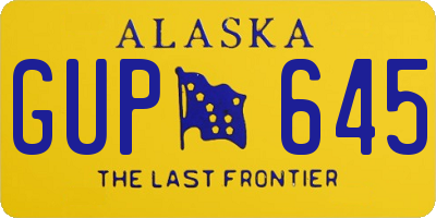 AK license plate GUP645