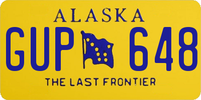 AK license plate GUP648
