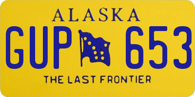 AK license plate GUP653