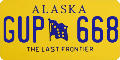 AK license plate GUP668