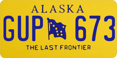 AK license plate GUP673