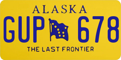 AK license plate GUP678