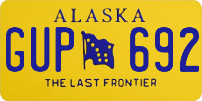 AK license plate GUP692