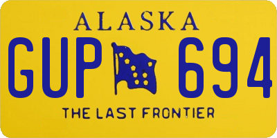 AK license plate GUP694