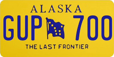 AK license plate GUP700