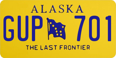 AK license plate GUP701