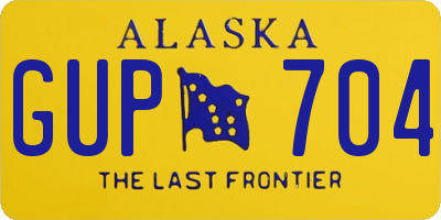 AK license plate GUP704