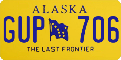 AK license plate GUP706