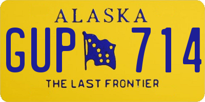 AK license plate GUP714