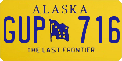 AK license plate GUP716
