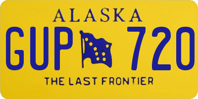 AK license plate GUP720