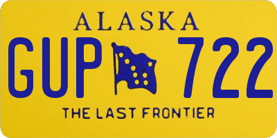 AK license plate GUP722