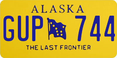 AK license plate GUP744