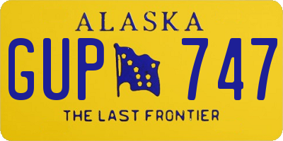 AK license plate GUP747
