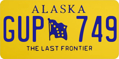 AK license plate GUP749