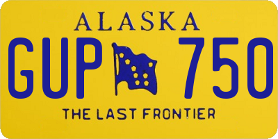 AK license plate GUP750