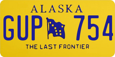 AK license plate GUP754